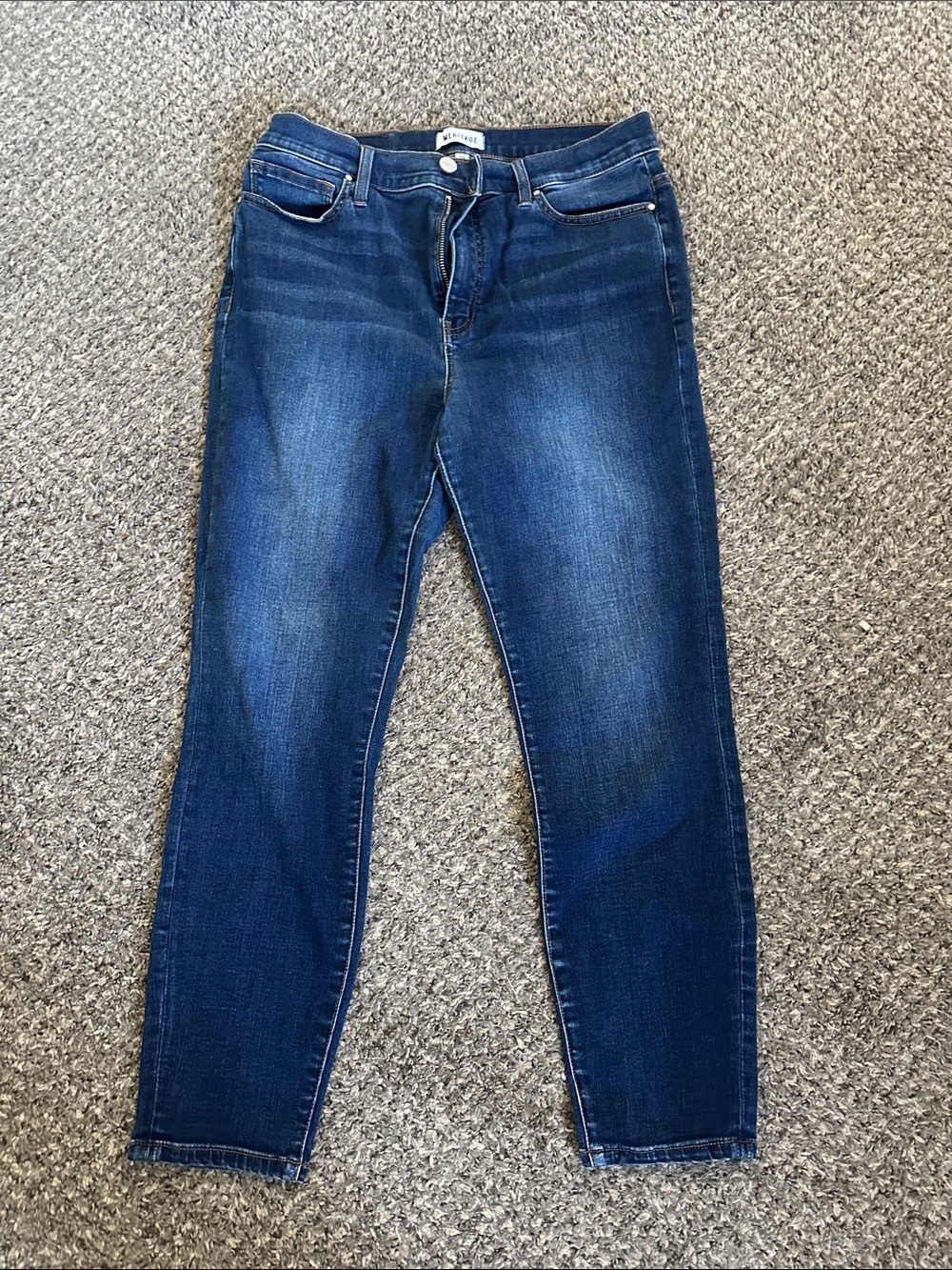 Classic Dark Blue Skinny Jeans - High-Rise Stretch
